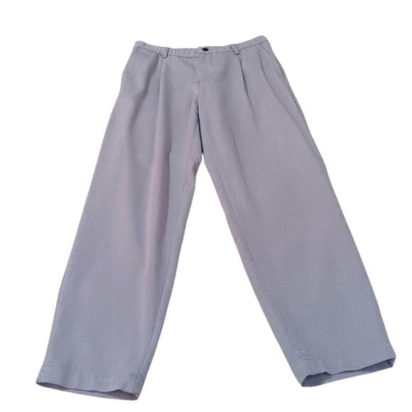 ZARA Textured Knit 2 Piece Set Pants Short Sleeve Top Size L Stretch Blue Purple - Picture 10 of 14